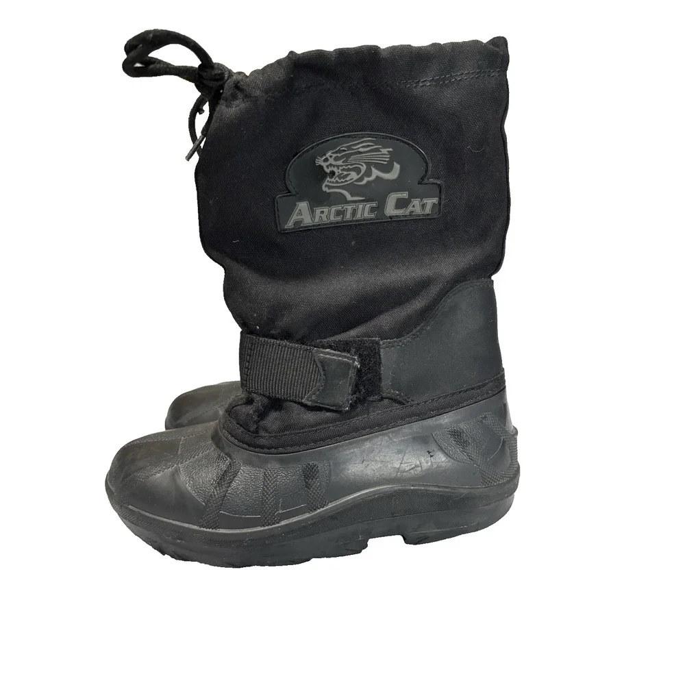 Arctic Cat Kids 2 Insulated Snowmobile Winter Outdoor Boots Black Waterproof‎